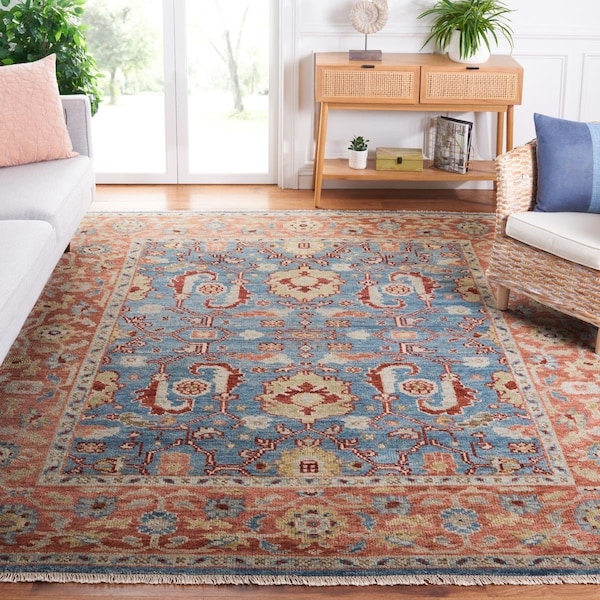 Safavieh 10 x 14 ft. Samarkand Southwestern Rectangle Rug Turquoise & Rust SRK128K-10 - main